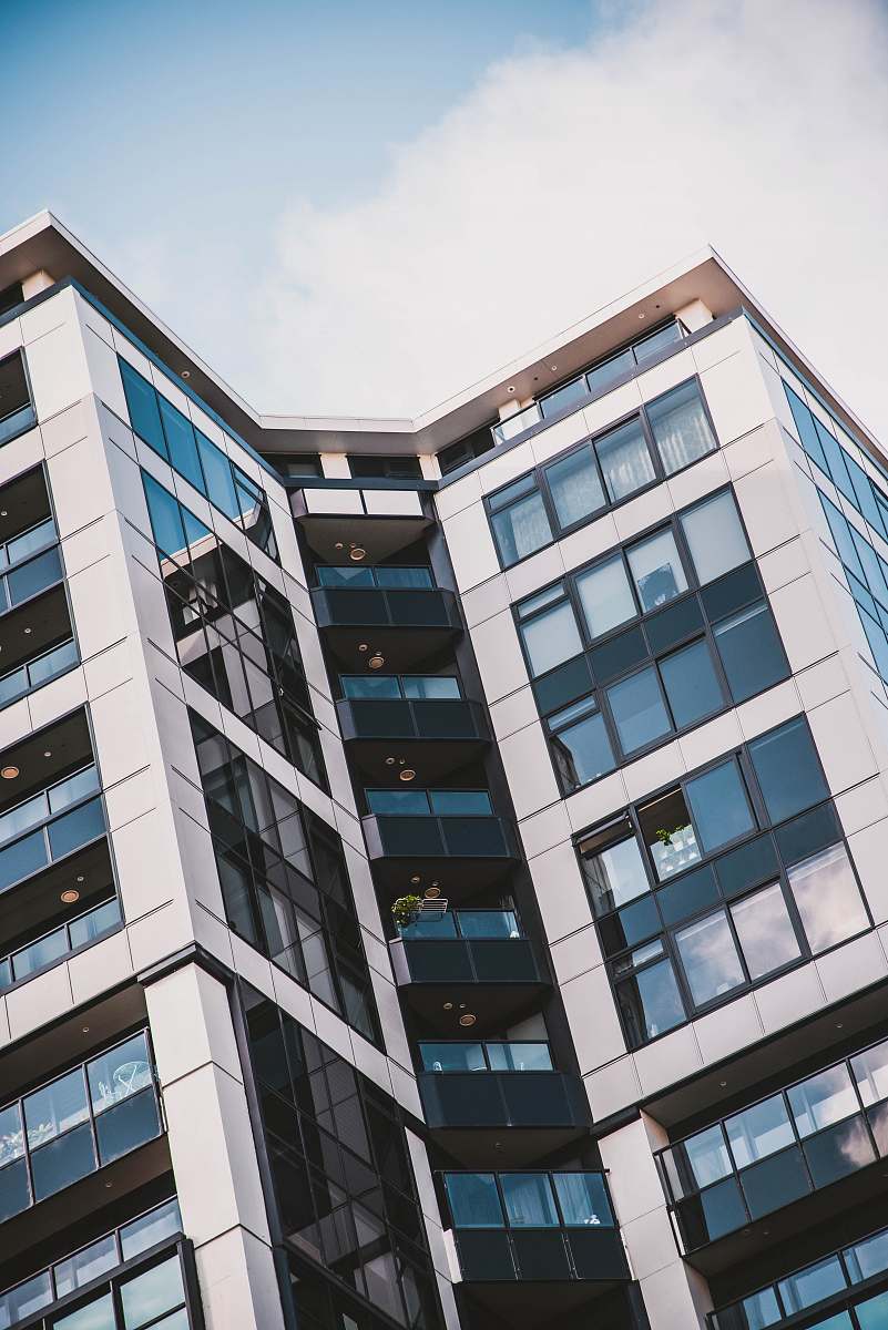 home decor white glass window high rise building office building